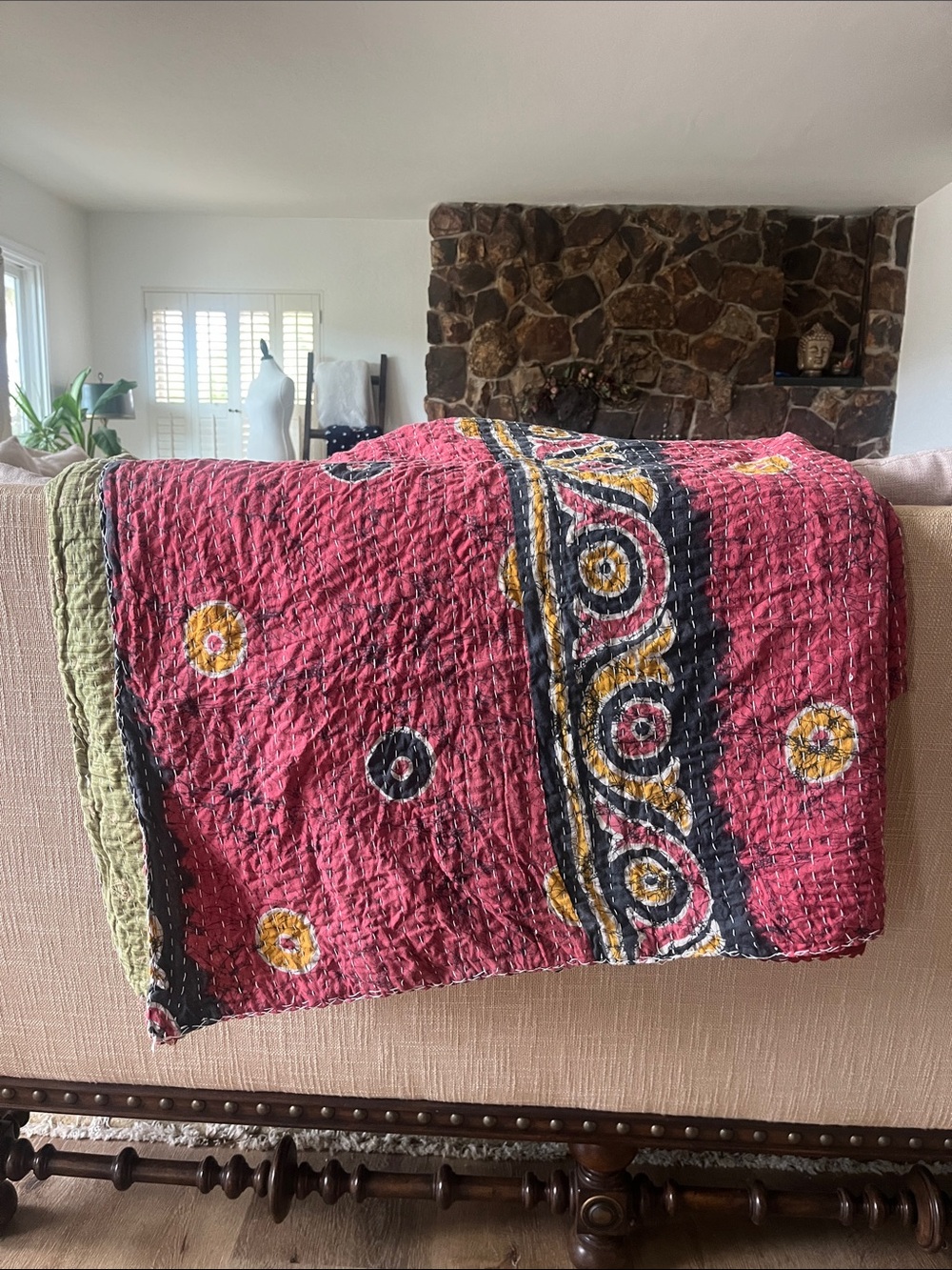✨ Vintage Indian Kantha Quilt • Reversible • One of a Kind ✨